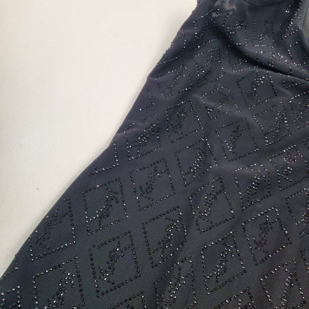 Saint Laurent Paris Womens L Black Beaded Mesh Bodysuit Made in Italy NWOT - Picture 11 of 16